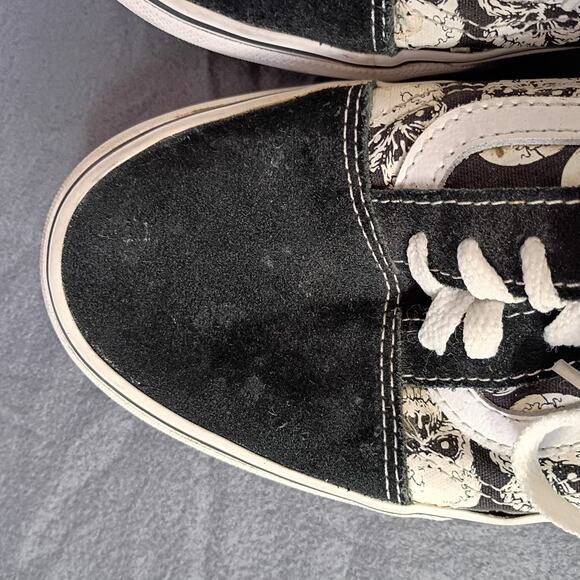 Vans Old School Skulls Black White Sneakers Sz 10.5 Glow in the Dark - Picture 16 of 16